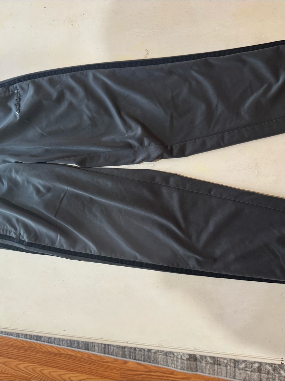 adidas Men's Black Athletic Joggers with Side Stripe